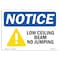 Signmission OSHA Notice, 3.5" Height, Low Ceiling Beam No Jumping Sign With Symbol, 5" X 3.5", Landscape OS-NS-D-35-L-14054 - alternate 1